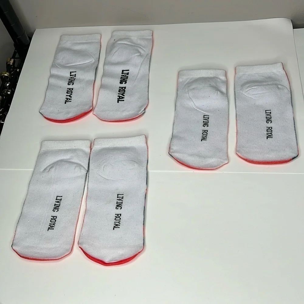 Living Royal Set of 3 Adult 6-12 Best Heart Photo Ankle Socks - New